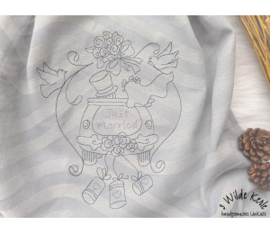 ADVENTSKALENDER 14. Dezember - Stickdatei Hochzeitsauto Just Married Line Art